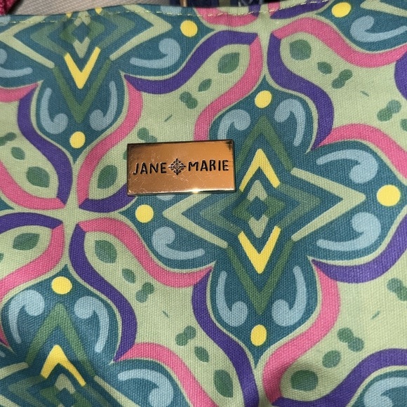 Jane Marie Waterproof Oversized Beach Bag “Check Me Out” Pink Green Paisley Tote - Picture 12 of 12